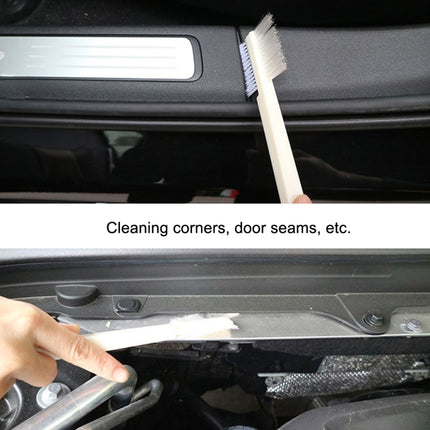 10 PCS Car Head Engine Brush Double-Sided Groove Brush, 10 PCS White