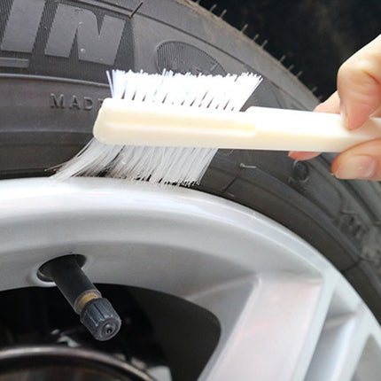 10 PCS Car Head Engine Brush Double-Sided Groove Brush, 10 PCS White