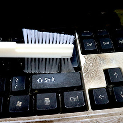 10 PCS Car Head Engine Brush Double-Sided Groove Brush, 10 PCS White