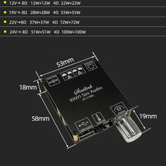 XY-C100L Stereo Stepless Tuning Bluetooth Digital Power Amplifier Board, XY-C100L