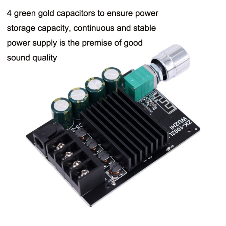 ZK-1002L Mini High Power Bluetooth Amplifier Board with Knob Adjust Volume Switch, ZK-1002L