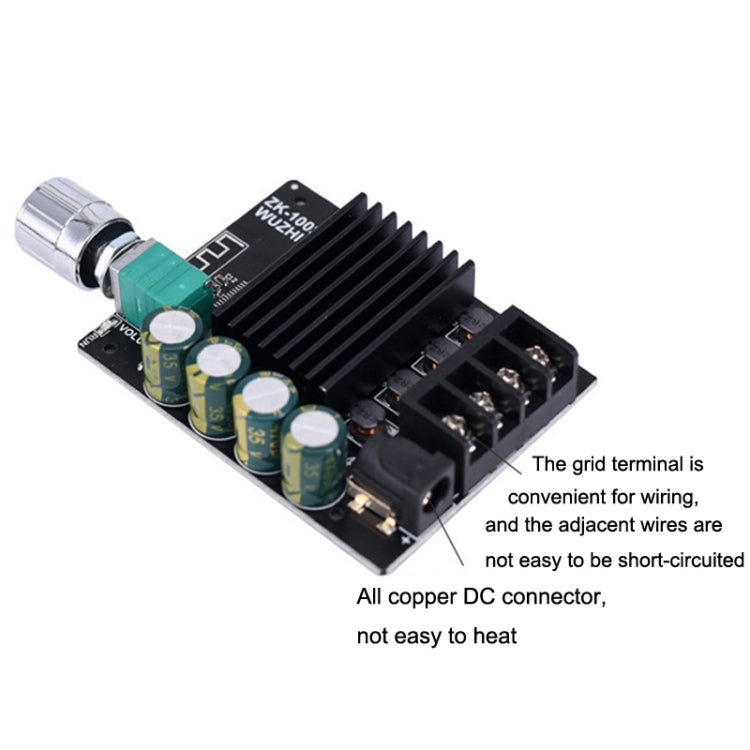 ZK-1002L Mini High Power Bluetooth Amplifier Board with Knob Adjust Volume Switch, ZK-1002L