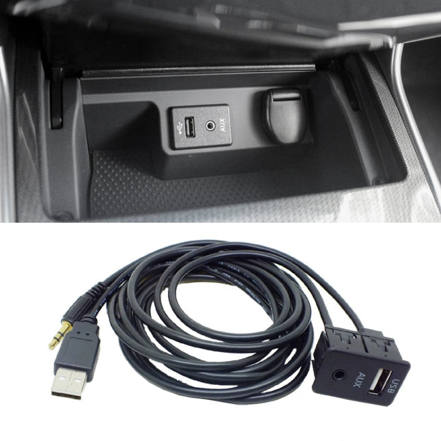 Car Modified AUX+USB Socket Audio Modification Accessories 3.5mm USB Extension Line, AUX+USB