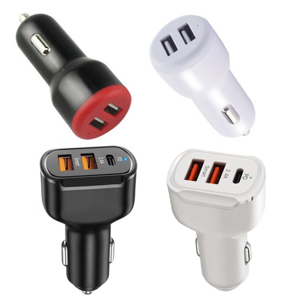 PD+2.4A Dual USB Car Charger, Style: 3 Ports (Black), 2 Ports (Black), 2 Ports (White), 3 Ports (Black), 3 Ports (White)