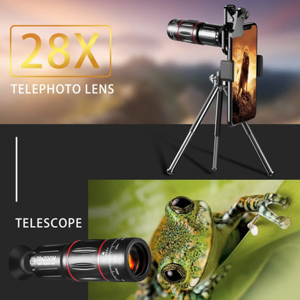 Mobile Phone Universal Lens Telescope 28X + Wide Angle 0.6X + Macro 20X + Fisheye 198 Degree Set