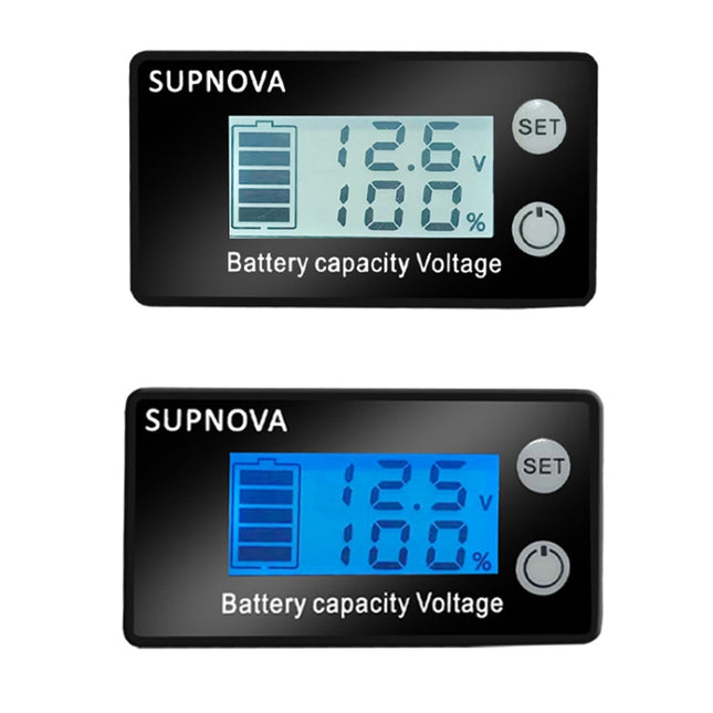 SUPNOVA LCD Two-wire Voltage and Electricity Meter DC Digital Display Voltmeter, Blue