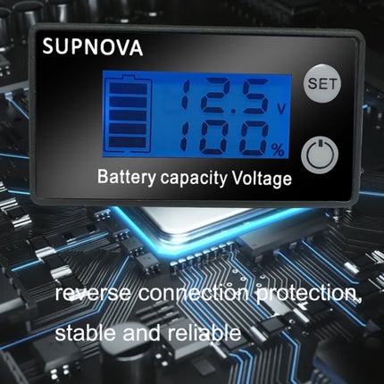 SUPNOVA LCD Two-wire Voltage and Electricity Meter DC Digital Display Voltmeter, Blue