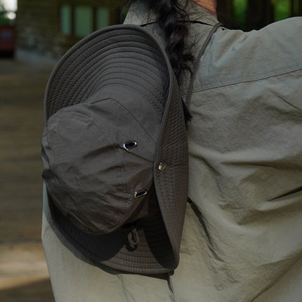 Versatile Breathable Sunscreen Drawstring Fisherman Hat, Khaki, Black, Grey, Coffee, Dark Blue, Army Green