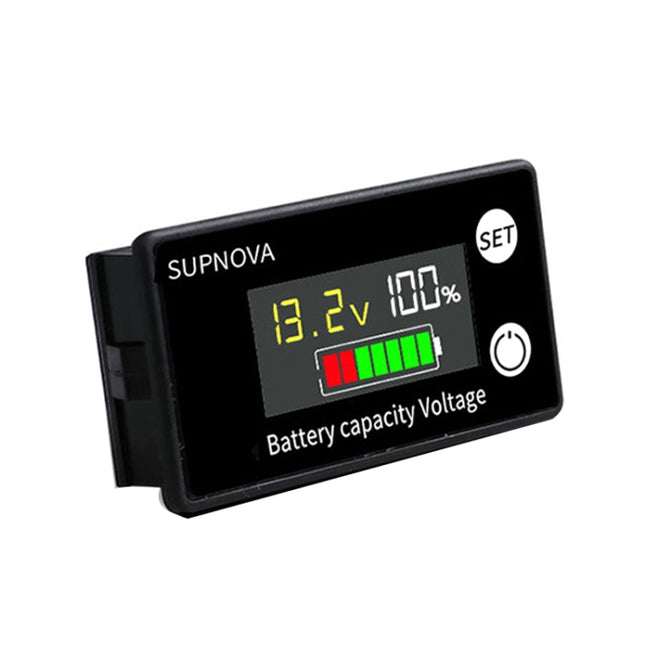 SUPNOVA LCD Color Screen DC Voltmeter Lithium Storage Battery Meter, Style:, Ordinary Type, Alarm + Temperature Type, Waterproof Type