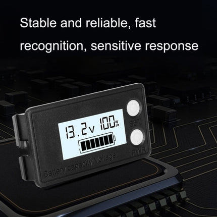Waterproof LCD Two-wire Lead-acid Lithium Battery Digital Display Voltage Meter, 8-100V (White), 8-100V (Blue), 8-72V (White), 8-72V (Blue)