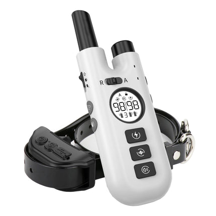 Intelligent Remote Control Dog Trainer Automatic Barking Stop Collar, Collar Black, Collar White