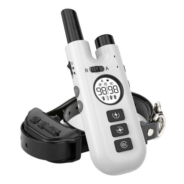 Intelligent Remote Control Dog Trainer Automatic Barking Stop Collar, Collar Black, Collar White