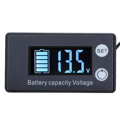 Two-Line Digital Display DC Voltmeter Lead-Acid Lithium Battery Charge Meter, Color:, Red, Green, Blue, White, Red+Temperature, Green+Temperature, Blue+Temperature, White+Temperature