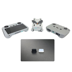 2 Sets Drone Body Remote Control Charging Port Dust Plug for DJI Mini 3 Pro, Transparent, Black, Transparent+Black