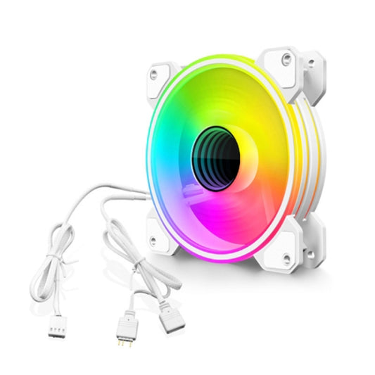 COOLMOON 12cm Infinity Lens Computer Cooling Fan PWM ARGB Chassis Cooling Fan, WF1 (White), WF1 (Black)