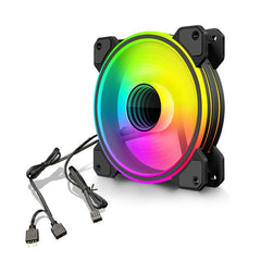 COOLMOON 12cm Infinity Lens Computer Cooling Fan PWM ARGB Chassis Cooling Fan, WF1 (White), WF1 (Black)