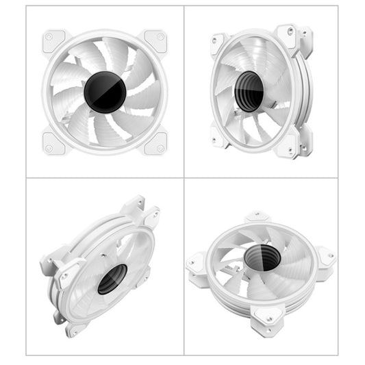 COOLMOON 12cm Infinity Lens Computer Cooling Fan PWM ARGB Chassis Cooling Fan, WF1 (White), WF1 (Black)