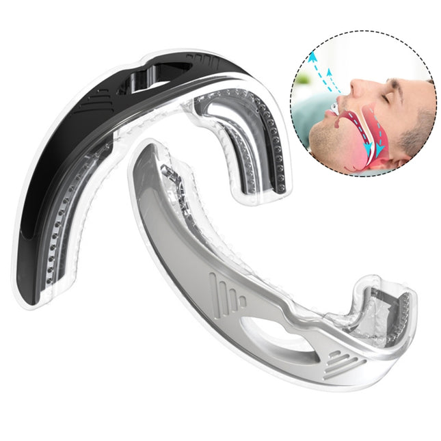 Sleeping Anti Snoring Mouth Guard Braces For Sleep Better Breath, White, Black
