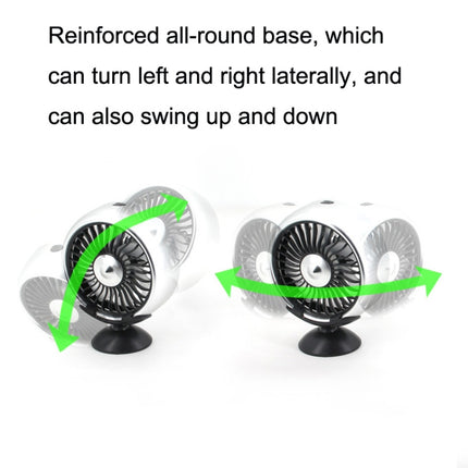 F102 Vehicle Dashboard Multi-function USB Colorful Lights Fan, Black, Silver