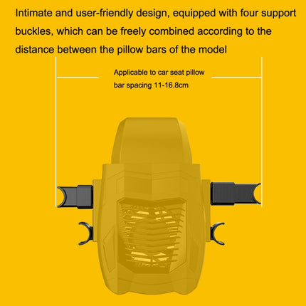 F415 Car Multifunctional Seat Back USB Fan, Black, Yellow