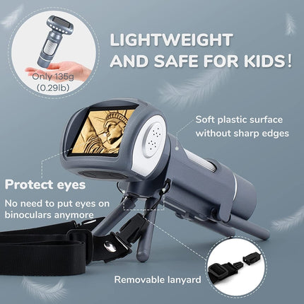 Children Camera Microscope USB Electronic Microscope Digital Magnifying Glass, Children Camera Pink, Children Camera Silver Gray