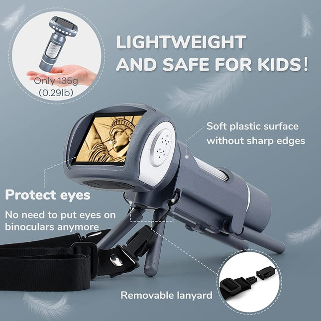 Children Camera Microscope USB Electronic Microscope Digital Magnifying Glass, Children Camera Pink, Children Camera Silver Gray