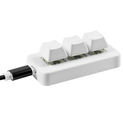 MK321 3 Keys Custom Keys Game Office PS Clip Macro Programming Keypad, Cable Length: 1.5m, White, Black