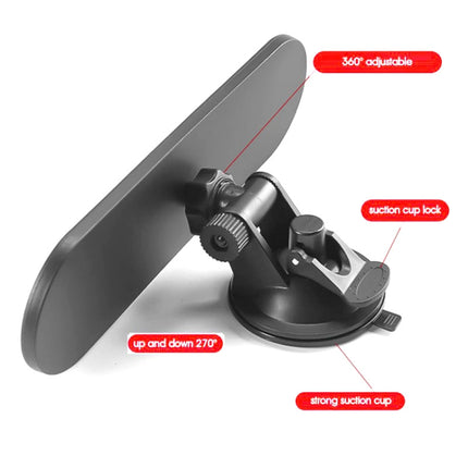 CZC-220 Car Strong Suction Cup Big Vision Flat Rearview Mirror