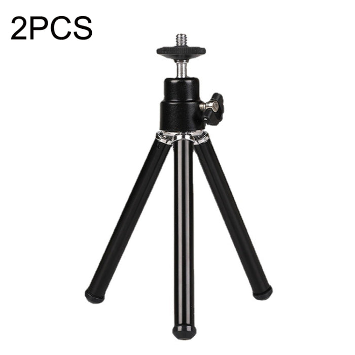 2PCS Projector Phone Stand Desktop Portable Telescopic Mini Metal Tripod, Style:, 2 Sections (Black), 2 Sections (Silver), 3 Sections (Black), 3 Sections (Silver)