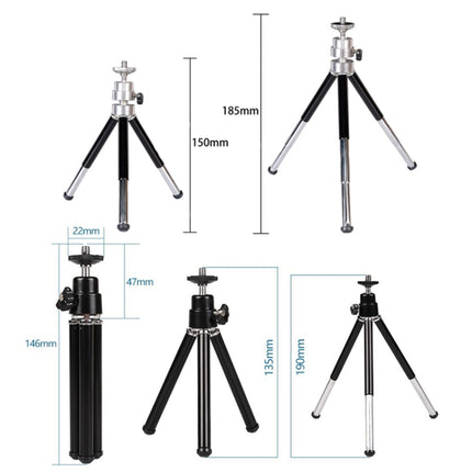 2PCS Projector Phone Stand Desktop Portable Telescopic Mini Metal Tripod, Style:, 2 Sections (Black), 2 Sections (Silver), 3 Sections (Black), 3 Sections (Silver)
