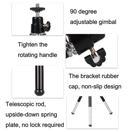 2PCS Projector Phone Stand Desktop Portable Telescopic Mini Metal Tripod, Style:, 2 Sections (Black), 2 Sections (Silver), 3 Sections (Black), 3 Sections (Silver)