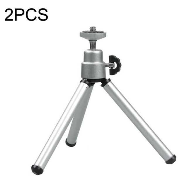 2PCS Projector Phone Stand Desktop Portable Telescopic Mini Metal Tripod, Style:, 2 Sections (Black), 2 Sections (Silver), 3 Sections (Black), 3 Sections (Silver)