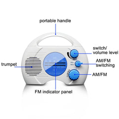 SY-910 AM/FM Two Waves Radio IPX4 Waterproof Portable Radio, SY-910