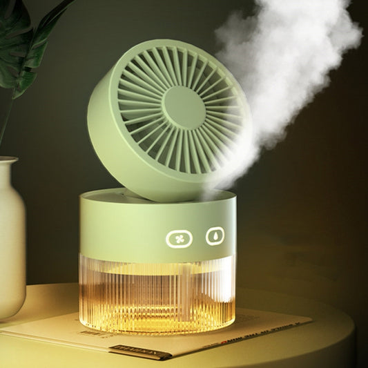 OM008 Desktop Foldable Spray Humidification Mini USB Water Cooling Fan, OM008 Mousse Green