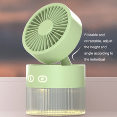 OM008 Desktop Foldable Spray Humidification Mini USB Water Cooling Fan, OM008 Mousse Green