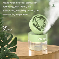 OM008 Desktop Foldable Spray Humidification Mini USB Water Cooling Fan, OM008 Mousse Green