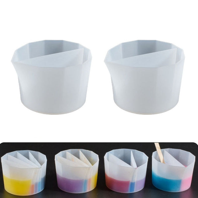 2 PCS DIY Crystal Epoxy Color Separation Cup Silicone Toning Cup, Style:, 2 PCS 2 Grid, 2 PCS 3 Grid, 2 PCS 4 Grid, 2 PCS 5 Grid