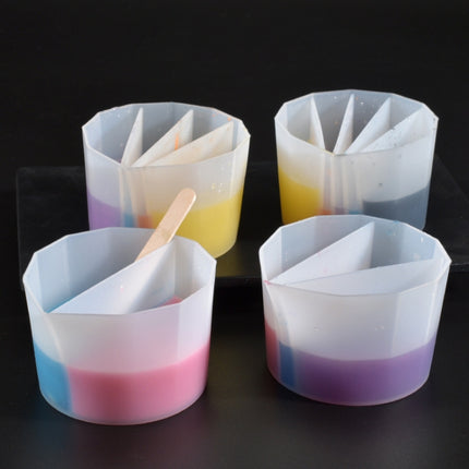 2 PCS DIY Crystal Epoxy Color Separation Cup Silicone Toning Cup, Style:, 2 PCS 2 Grid, 2 PCS 3 Grid, 2 PCS 4 Grid, 2 PCS 5 Grid