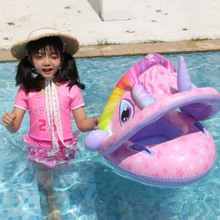 Baby Cartoon Animal Swimming Ring With Awning, Swimming Ring With Awning(Green), Swimming Ring With Awning(Purple)