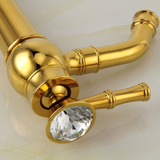 All Bronze Bathroom Basin Hot And Cold Water Faucet, Style: