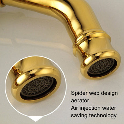 All Bronze Bathroom Basin Hot And Cold Water Faucet, Style: