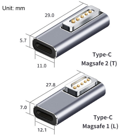 Type-C/USB-C to Magsafe1/2 Charging Adapter Supports PD Charging, Type-C to Magsafe 1 L, Type-C to Magsafe 2 T