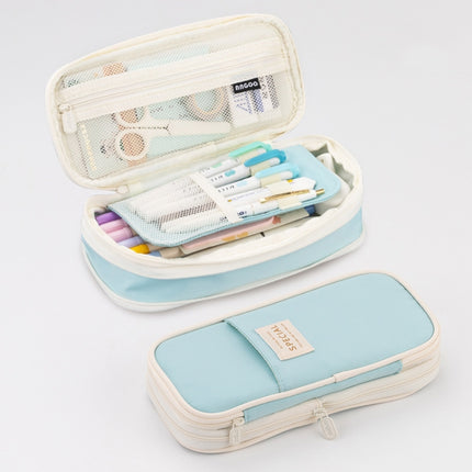Angoo Macaron Double-layer Retractable Large-capacity Pencil Case Stationery Box