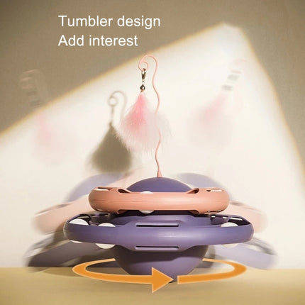 Tumbler Turntable Pet Cat Planet Toy, Pink Purple, White Yellow, Purple Blue