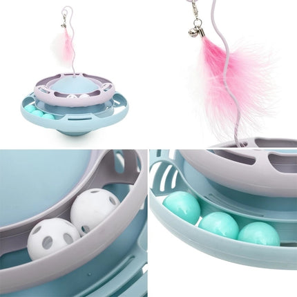 Tumbler Turntable Pet Cat Planet Toy, Pink Purple, White Yellow, Purple Blue