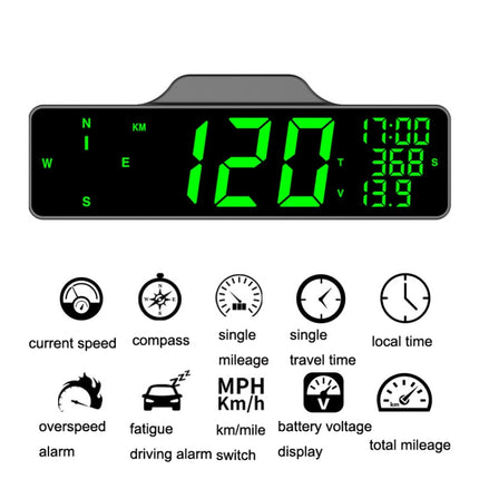 Car HUD Car Head-up Display Compass Multifunction GPS Speedometer, 8.0 Inch Screen, 9.0 Inch Screen
