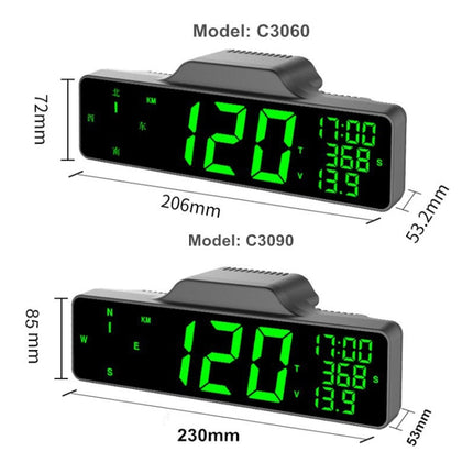 Car HUD Car Head-up Display Compass Multifunction GPS Speedometer, 8.0 Inch Screen, 9.0 Inch Screen