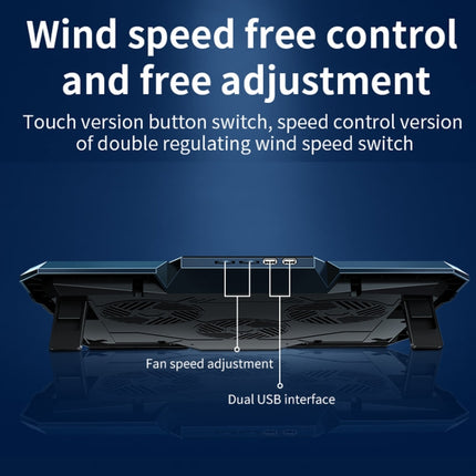 CoolCold  17inch Gaming Laptop Cooler Six Fan Two USB Port 2600RPM Laptop Cooling Pad