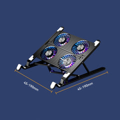 Laptop Radiator Bracket Folding Storage Air-cooled Cooling Base,Style:, Double Fan, Four Fan