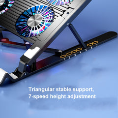 Laptop Radiator Bracket Folding Storage Air-cooled Cooling Base,Style:, Double Fan, Four Fan